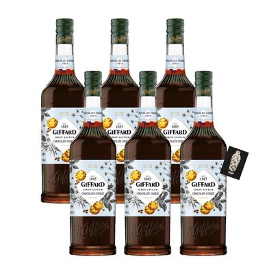 Giffard 6er-Set Chocolate Cookie Sirup Syrup Sirop Saveur 6x1L