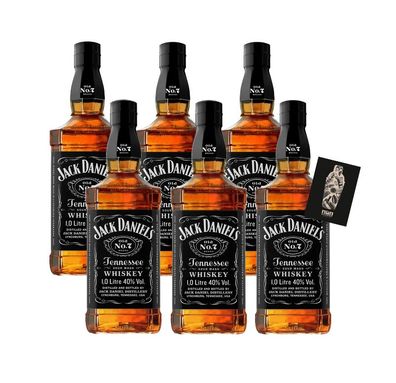 Jack Daniels 6er-Set BLACK LABEL NO. 7 Tennessee Whiskey 6x 1L (40% vol.) - [En