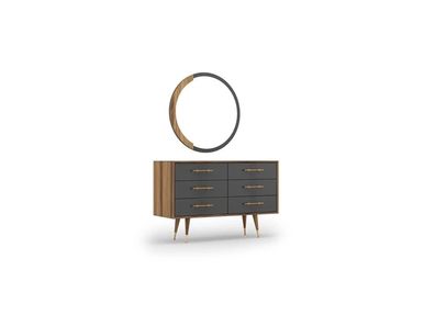 Luxus Schlafzimmer Holz Möbel Kommode mit Spiegel Modern Neu Komplett