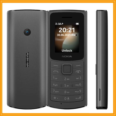 Nokia 110 2021 Dual-SIM Schwarz Senior Handy mit Kamera Neu OVP Ohne Simlock