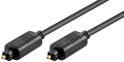 Goobay Toslink Kabel 5 mm, 2 m, Schwarz - Toslink-Stecker > Toslink-Stecker, ø 5 mm