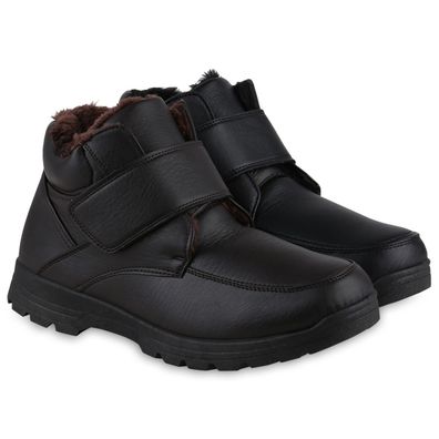 VAN HILL Herren Warm Gefütterte Winter Boots Bequeme Profil-Sohle Schuhe 840524