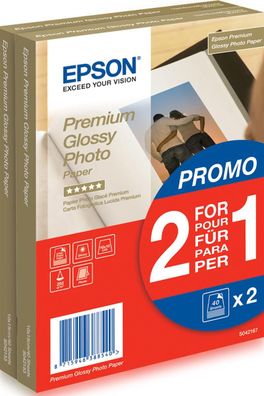 Epson C13S042167 2x 40 Premium Glossy Photo Paper 10x15 cm, 255 g(T)