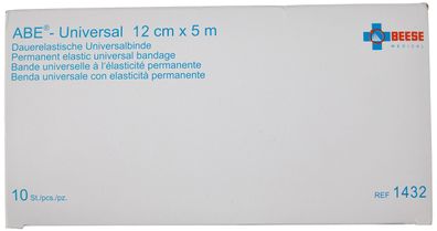 ABE® universal dauerelastische Universalbinde, unsteril, 12 cm x 5 m | Packung (10 St