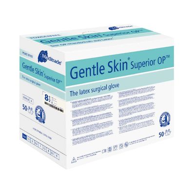Gentle Skin Superior OP?OP-Handschuh aus Latex, puderfrei, Gr. 8,5 | Packung (50 Stüc
