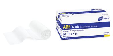 ABE® lastic unsteril dauerelastische Mittelzugbinde, 20 cm x 5 m | Packung (10 Stück)