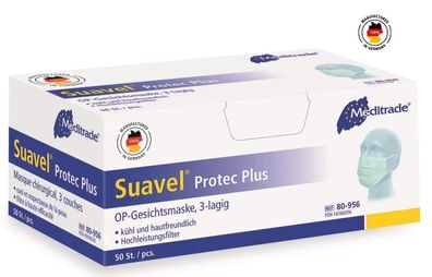 Suavel® Protec MPSOP-Maske mit elastischen Ohrschlaufen, grün | Packung (50 Stück)