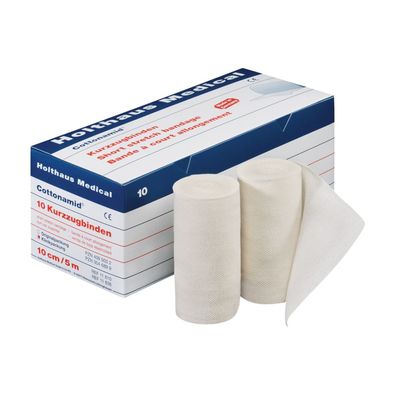 Cottonamid® Kurzzug-Binde , 10 cm x 5 m, Zellglas + Schachtel - B07DXF4V1M | Packung