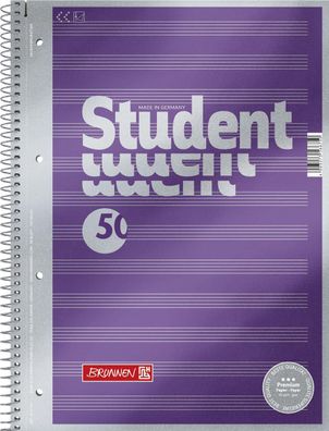 Brunnen 1067144 Collegeblock Premium Student "Noten" A4 Notenlineatur Deckblatt: ...