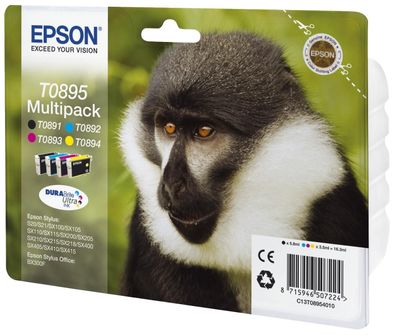 Epson C13T08954010 Epson DURABrite Ultra Ink T 089 Multipack BCMY T 0895