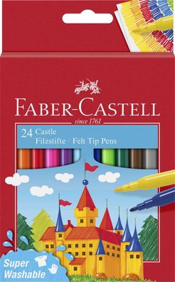 FABER-CASTELL 554202 24 Filzstifte farbsortiert