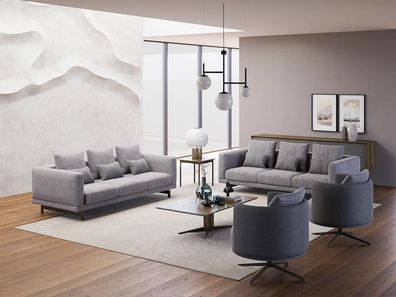 Modern Möbel Wohnzimmer Set 6tlg 2x Sofas Garnitur Luxus 2x Sessel Couchtisch
