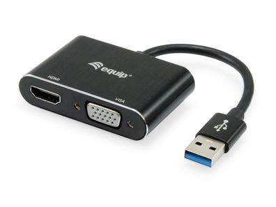 Equip 133386 Equip Adapter USB3.0-> HDMI, VGA 1920x1080/60Hz 0.15m sw