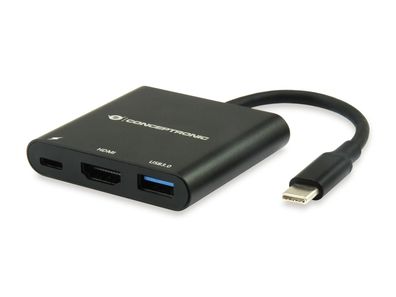 Conceptronic DONN01B Adapter USB-C -> HDMI, USB3.0, PD 4K30Hz 0.15m sw