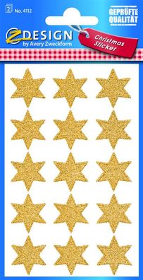 AVERY Zweckform 4112 ZDesign Weihnachts-Sticker "Sterne" gold