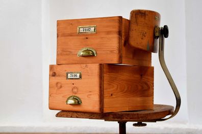 1 Paar Kiste mit Deckel Antik Alt Vintage Kasten Art Deco Holz Bauhaus Groß Fabrik