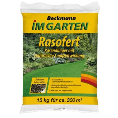 Beckmann Rasofert® Rasendünger 15 kg Langzeitwirkung Depotwirkung Schnellwirkung