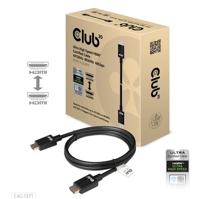 Club 3D CAC-1371 Club3D HDMI-Kabel A -> A 2.1 Ultra High Speed 10K HDR 1m retail