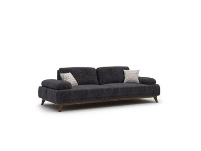 Sofa Zweisitzer Polstermöbel Sitzer Couch Polster Stoff Wohnzimmer Couchen Grau