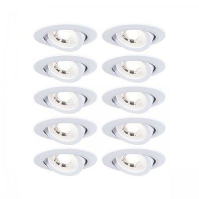 Paulmann 99995 LED Einbauleuchten 10er-Set schwenkbar 3-Step-Dim 3000K Weiß