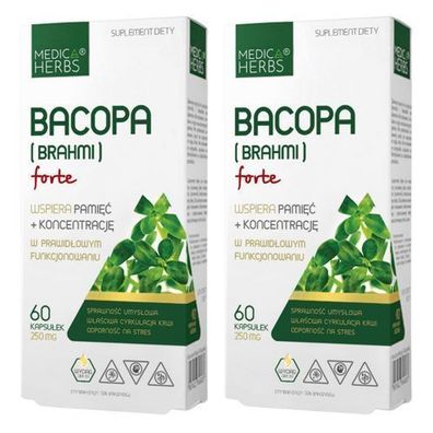 Bacopa Monnieri Forte Extract 50% Bacoside Brahmi Natürlich 250mg 120 Kapseln