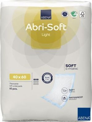 ABENA Abri Soft Light Krankenunterlagen Inkontinenzunterlage 60x40cm 60 Stück