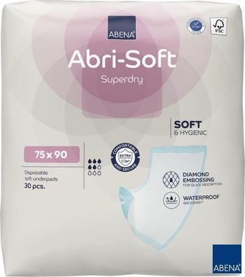 ABENA Abri Soft Superdry Krankenunterlagen Inkontinenzunterlage 75x90cm 30 Stück