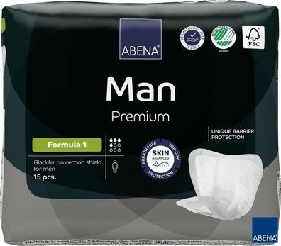 ABENA Man Formula 1 Inkontinenzeinlagen Für Männer Inkontinenz Premium 15 Stück