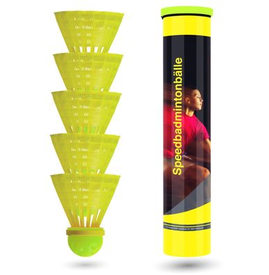 Sportyfits® 10x Speedbadminton Federbälle gelb Badmintonbälle Training & Wettkamp