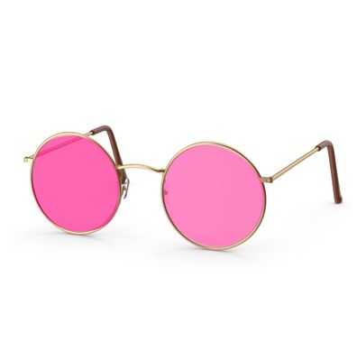 Kostümheld® 3x Hippie Brille Sonnenbrille rosa Fasching & Karneval - 70er 80er