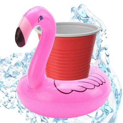 SwimAlot® 3x Getränkehalter Flamingo schwimmender aufblasbar, Becherhalter