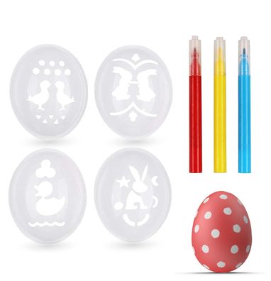 Hey!Easter® 3x Ostereier Schablone inkl. Malstifte / Stifte Ostern Ostereier