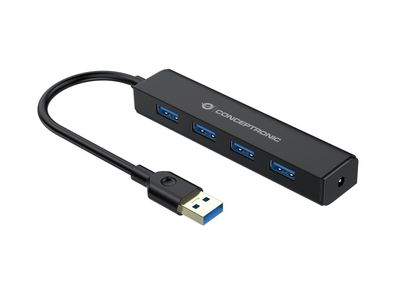 Conceptronic C4PUSB3 Conceptronic USB-Hub 4-Port 3.0 ->4x3.0 o. Netzteil sw