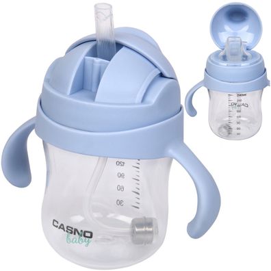 CASNO Kinder Trinkflasche Tritan BPA-frei Wasserflasche Strohhalm Tritan-Flasche