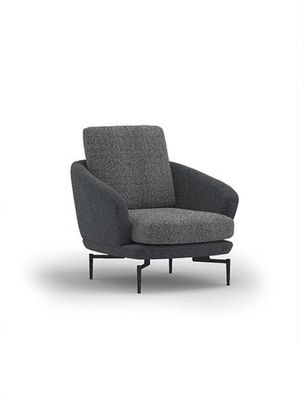 Grau Sessel Luxus Polstermöbel Wohnzimmer Design Textil Polstersessel Neu