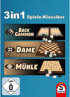 Backgammon - Dame - Mühle - 3 Vollversionen - PC Downloadversion