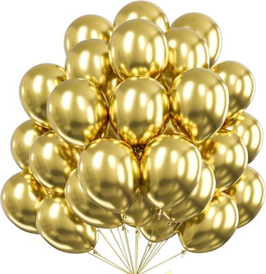 Dekotalent® 100x Luftballons Ballons Luftballon Luft, Helium Deko Dekoration gold
