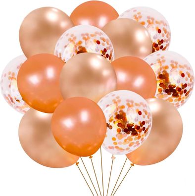 Dekotalent® 100x Luftballons mit Konfetti Confetti Glitter Rose Gold Rosegold Ballons