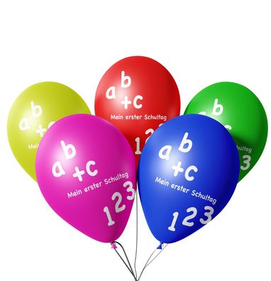 Dekotalent® 20x Luftballons Schule Ballon Einschulung ABC 1. Schulanfang Dekoration
