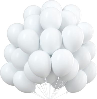 Dekotalent® 100x Luftballons Ballons Luftballon für Luft und Helium weiss weiß