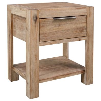 Nachttisch aus Akazienholz mit Schublade 30x40x48 cm