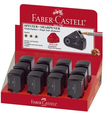 FABER Castell 182710 Faber-Castell Klappspitzdose Mini,8 mm, schwarz, transparent ...