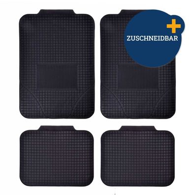 1 x Filmer Fußmatten Set 4 Teilig Gummimatten Schwarz PVC Universelle Passform