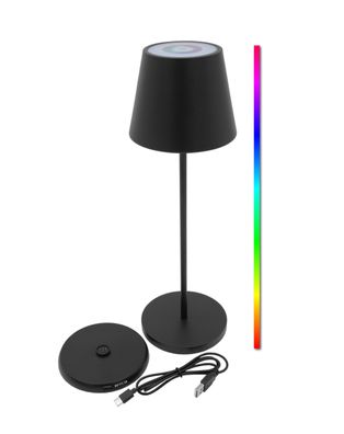 LED Akku Touch Leuchte + Ladestation 35 cm - Multicolor Garten Deko Tisch Lampe