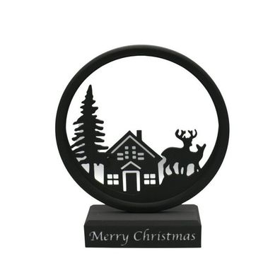 Weihnachten Winterlandschaft Dekoration mit Stativ – Schriftzug: Merry Christmas