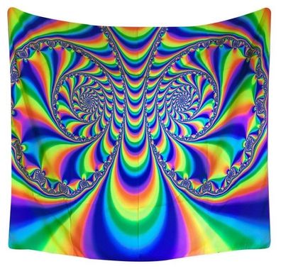 UV/ Schwarzlicht aktives Wandtuch "Mandelbrot Hypnose" in 3 Größen (Wandteppich)