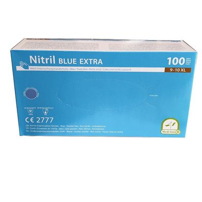 Medi-Inn Nitril Blue Extra - puderfrei - Gr. S - XL - 1000 Einmalhandschuhe