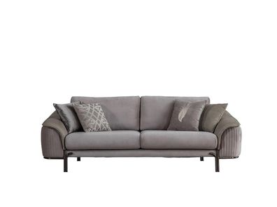Luxus Grau Möbel Dreisitzer Sofa Wohnzimmer Couch Stoffsofa Neu Polstersofa