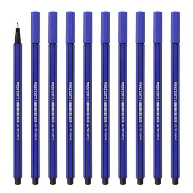 Fineliner Set 10 Stifte Blau metalleingefasste Spitze schnelltrocknende Tinte