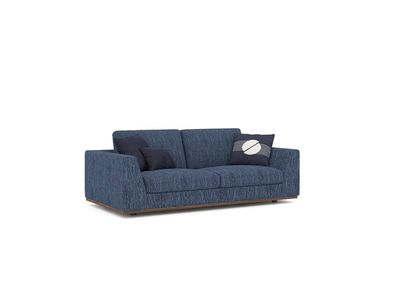 Wohnzimmer Blau Zweisitzer Sofa Couch Modern Design Stoffsofa Textil